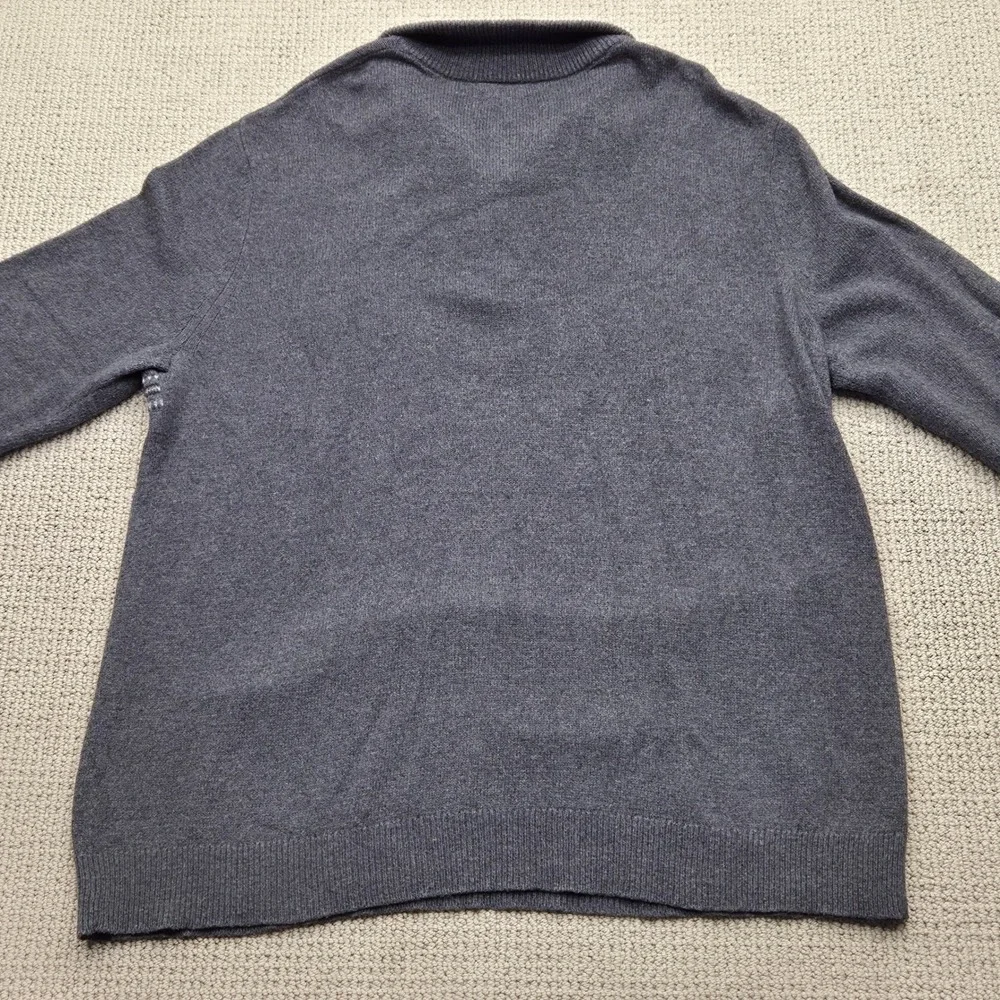 Banana Republic Men's XXL Gray Fair Isle Quarter Zip Cotton‎ Wool Blend Sweater